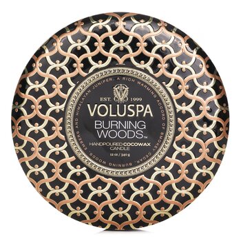 Voluspa 3 芯裝飾錫蠟燭 - Burning Woods (3 Wick Decorative Tin Candle - Burning Woods)