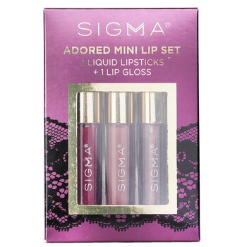 Sigma Beauty Adored 迷你唇膏套裝（2x 液體唇膏 + 1x 唇彩） (Adored Mini Lip Set (2x Liquid Lipstick + 1x Lip Gloss))