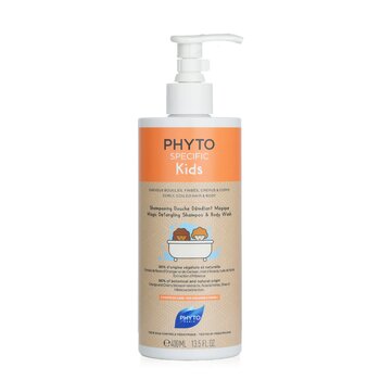 Phyto Phyto 專用兒童魔法纏結洗髮水和沐浴露 - 捲髮、捲髮和身體（適合 3 歲以上兒童） (Phyto Specific Kids Magic Detangling Shampoo & Body Wash - Curly, Coiled Hair & Body (For Children 3 Years+))