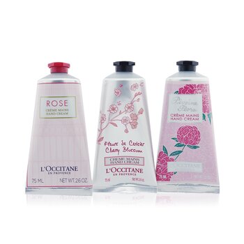 LOccitane Pink Flowers 護手霜系列：Pivoine Flora + Rose + Cherry Blossom (Pink Flowers Hand Cream Collection: Pivoine Flora + Rose + Cherry Blossom)