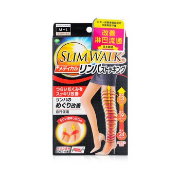 SlimWalk 醫用壓縮淋巴連褲襪 - #米色（尺碼：M-L） (Medical Compression Lymphatic Pantyhose - # Beige (Size: M-L ))