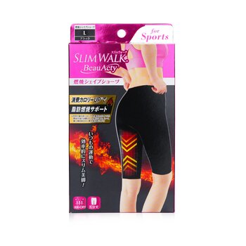 SlimWalk 壓縮脂肪燃燒支持形狀短褲 - #黑色（尺碼：L） (Compression Fat-Burning Support Shape Shorts - # Black (Size: L))