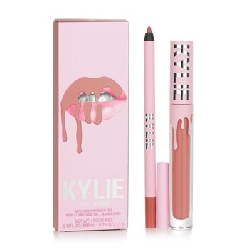 Kylie By Kylie Jenner 啞光唇膏套裝：啞光液體唇膏 3ml + 唇線筆 1.1g - #802 Candy K Matte (Matte Lip Kit: Matte Liquid Lipstick 3ml + Lip Liner 1.1g - # 802 Candy K Matte)