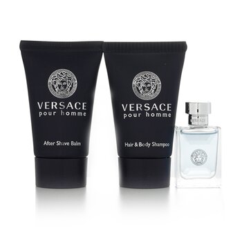 Versace Pour Homme 套裝：淡香水 5ml + 洗髮沐浴露 25ml + 須後膏 25ml