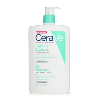 CeraVe 適合中性至油性皮膚的泡沫潔面乳（帶泵） (Foaming Cleanser For Normal to Oily Skin (With Pump))