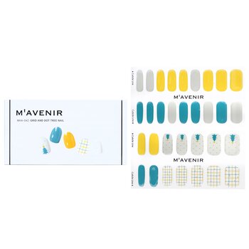 Mavenir 指甲貼-#網格和圓點樹指甲 (Nail Sticker (Assorted Colour) - # Grid And Dot Tree Nail)