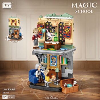 Loz LOZ魔法學院街拍系列-魔法學校 (LOZ Magic Academy Street Series - Magic School Building Bricks Set)