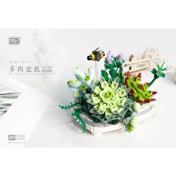 Loz LOZ迷你積木-永生花花園系列-多肉盆栽 (LOZ Mini Blocks - Eternal Flowers Garden Series - Succulent Potted Plant Building Bricks Set)