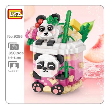 Loz LOZ迷你積木-熊貓蜜桃烏龍 (LOZ Mini Blocks - Panda Peach Oolong Building Bricks Set)