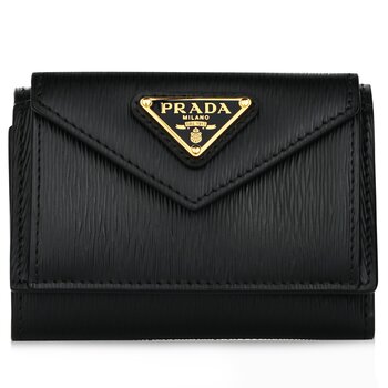 Prada 1MH021 男女通用皮革壓花三折錢包 (unisex leather embossed tri-fold wallet 1MH021)