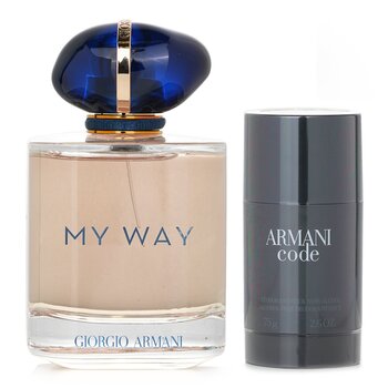 Giorgio Armani 亞曼尼 My Way 香水 + Code 無酒精止汗膏 (Giorgio Armani My Way Eau De Parfum Spray + Armani Code Deo Stick)