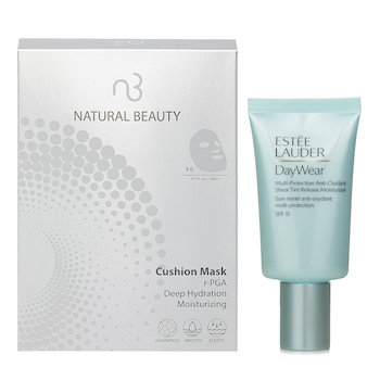 Estee Lauder Estee Lauder 抗氧化日霜SPF15 50ml X Natural Beauty r-PGA 超效保濕爆水氣墊面膜 (有效日期: 01/2026) 6x 20ml (Estee Lauder DayWear Sheer Tint Release Advanced Multi-Protection Anti-Oxidant Moisturizer SPF 15 50ml X Natural Beauty r-PGA Deep Hydration Moisturizing Cushion Mask (Exp Date: 01/2026) 6x 20ml)