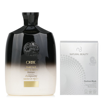 Oribe Oribe Gold Lust 修復重建洗髮露 250ml X Natural Beauty r-PGA 超效保濕爆水氣墊面膜 (有效日期: 01/2026) 6x 20ml (Oribe Gold Lust Repair & Restore Shampoo 250ml X Natural Beauty r-PGA Deep Hydration Moisturizing Cushion Mask (Exp Date: 01/2026) 6x 20ml)