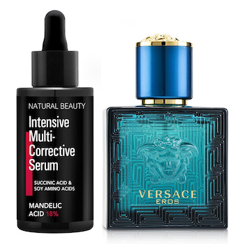 Versace Versace 愛神 淡香水噴霧 30ml X Natural Beauty 18%煥新淨膚酸精華 (有效日期: 12/2025) 35ml (Versace Eros Eau De Toilette Spray 30ml X Natural Beauty Intensive Multi-Corrective Serum - Mandelic Acid 18% (Exp Date: 12/2025) 35ml)