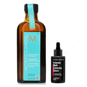 Moroccanoil Moroccanoil 摩洛哥優油 (適合所有髮質) 100ml X Natural Beauty 18%煥新淨膚酸精華 (有效日期: 12/2025) 35ml (Moroccanoil Moroccanoil Treatment - Original (For All Hair Types) 100ml X Natural Beauty Intensive Multi-Corrective Serum - Mandelic Acid 18% (Exp Date: 12/2025) 35ml)
