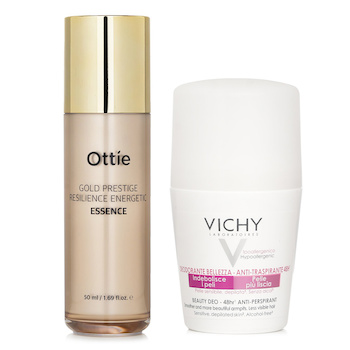 Vichy Vichy 48小時走珠止汗劑 (敏感肌膚) 50ml X Ottie Gold Prestige 強韌活力精華 50ml (Vichy Beauty Deo Anti-Perspirant 48hr Roll-On (For Sensitive Skin) 50ml X Ottie Gold Prestige Resilience Energetic Essence 50ml)