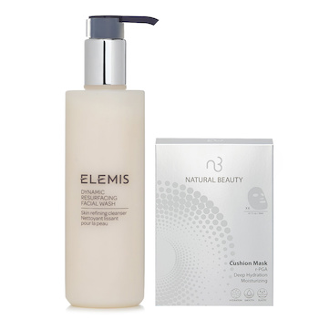 Elemis Elemis 活能重塑潔面乳 200ml X Natural Beauty r-PGA 超效保濕爆水氣墊面膜 (有效日期: 01/2026) 6x 20ml (Elemis Dynamic Resurfacing Facial Wash 200ml X Natural Beauty r-PGA Deep Hydration Moisturizing Cushion Mask (Exp Date: 01/2026) 6x 20ml)