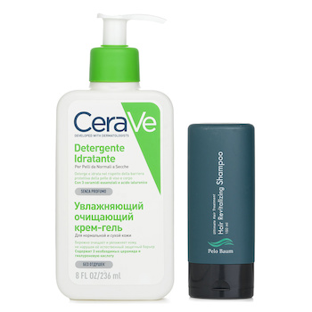 Pelo Baum Pelo Baum 活力豐盈洗髮露 150ml X CeraVe 溫和保濕潔膚露 中性至乾性肌膚適用 (有泵) 236ml (Pelo Baum Hair Revitalizing Shampoo 150ml X CeraVe Hydrating Cleanser For Normal to Dry Skin (With Pump) 236ml)