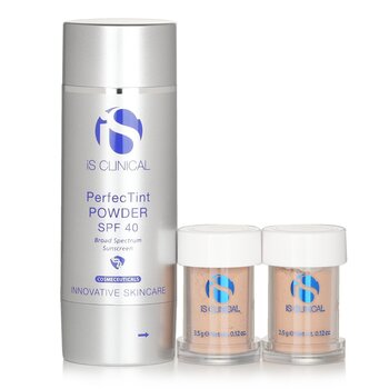 IS Clinical 完美礦物防曬粉 SPF 40 (米色) (1刷子+2粉盒) (無盒裝) (Perfectint Powder SPF 40 Sunscreen Beige (1 Brush + 2 Powder Cartridges) (Unboxed))