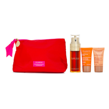 Clarins 雙精華及緊緻系列：雙精華 50ml + 日霜 15ml + 夜霜 15ml + 袋 (無盒裝) (Double Serum & Extra-Firming Collection: Double Serum 50ml + Day Cream 15ml + Night Cream 15ml + Bag(Unboxed))
