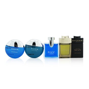 The Men's Gift Collection: Man In Black Eau De Parfum + Man Wood Essence Eau De Parfum + Aqva Eau De Toilette + Aqva Atlantique Eau De Toilette + Blv Eau De Toilette